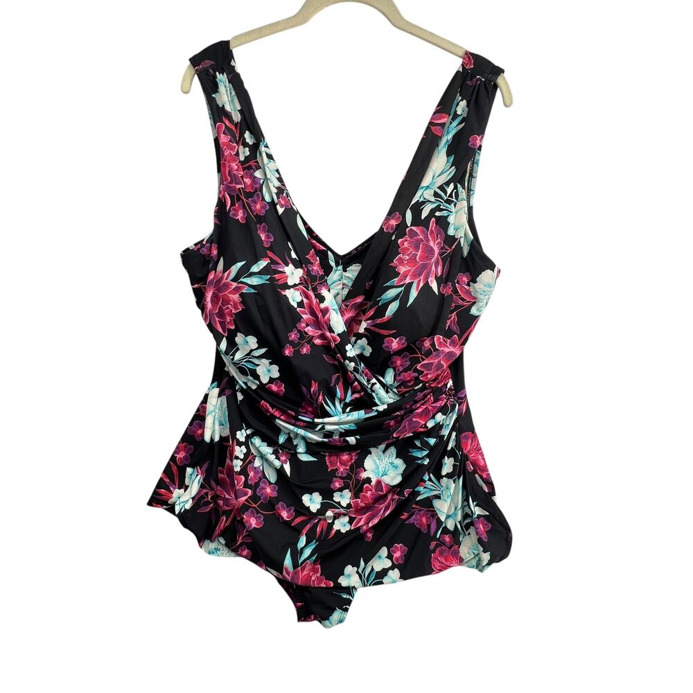 Lands End Size 22W DD One Piece Swimsuit Bathing Suit Built In Support Bra